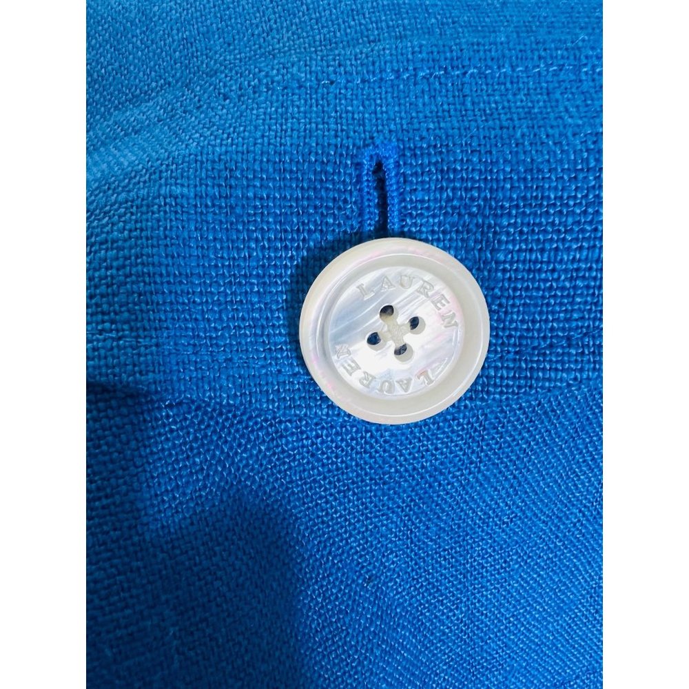 Lauren Ralph Lauren Vintage Linen Button Down Jacket 3/4 Bell Sleeves NWOT - Picture 11 of 11